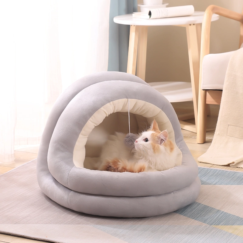 Pet House Winter Warm Plush Cat Bed Semi-Enclosed Pet Bed Cat Pet Supplies for Sale