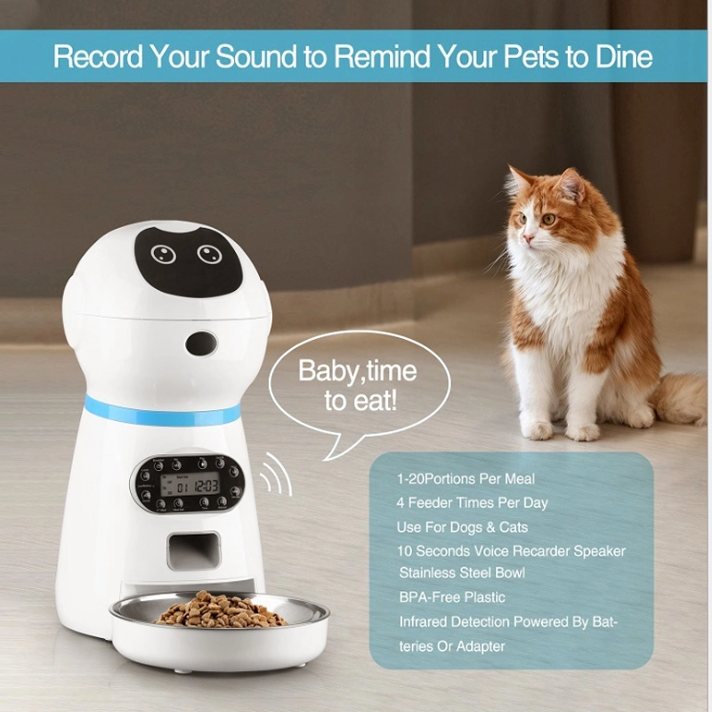 3.5L Automatic Pet Feeder Smart Food Dispenser for Cats Dogs Portion Controller Voice Programmable Timer Bowl Pet Supplies