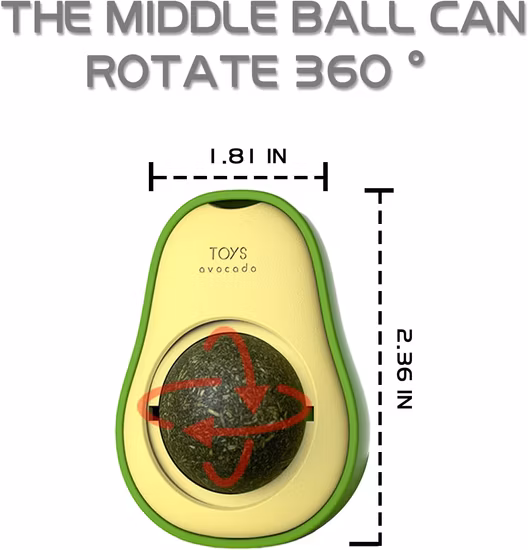 Yiwu Buying Sourcing Agent Amazon Pet Toy Supplies Catmint Wall Ball Rotatable Treats Creative Avocado Catnip Ball Cat Toys