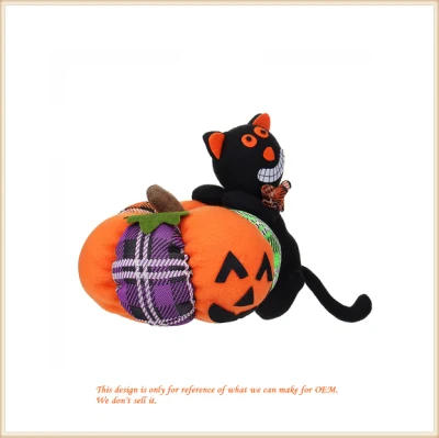 Giocattolo per gatti di zucca farcito/decorazione di Halloween, peluche/peluche festival personalizzato