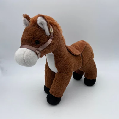 Cavallo di peluche animali in piedi di peluche personalizzati per regali speciali per festival morbidi per bambini più economici