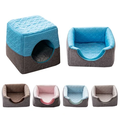 Produttore direttamente disponibile per la lettiera per gatti Four Seasons Cat House House Piccola cuccia Pad pieghevole Una lettiera Forniture per animali a duplice uso